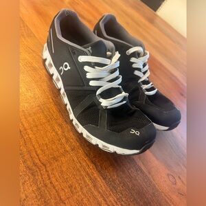 On Running Gray and White Sneakers